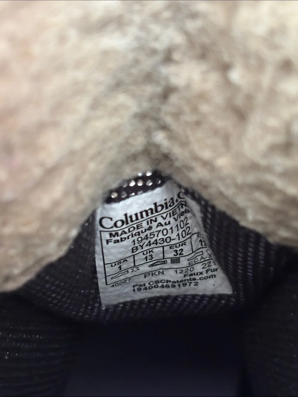 Columbia Youth Bugaboot Celsius in Lavendar and Cream Size 1